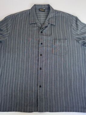 Triumph of California Men's Short Sleeve Button Shirt, Gray/White, XXL  VTG 90s